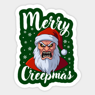 Menacing Santa with Snowflakes - Creepy Christmas Holiday Sticker